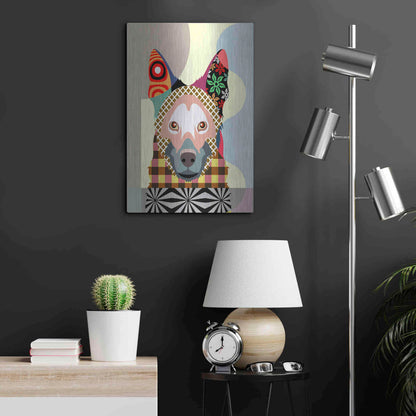 Luxe Metal Art 'German Shepherd' by Lanre Adefioyue, Metal Wall Art,16x24