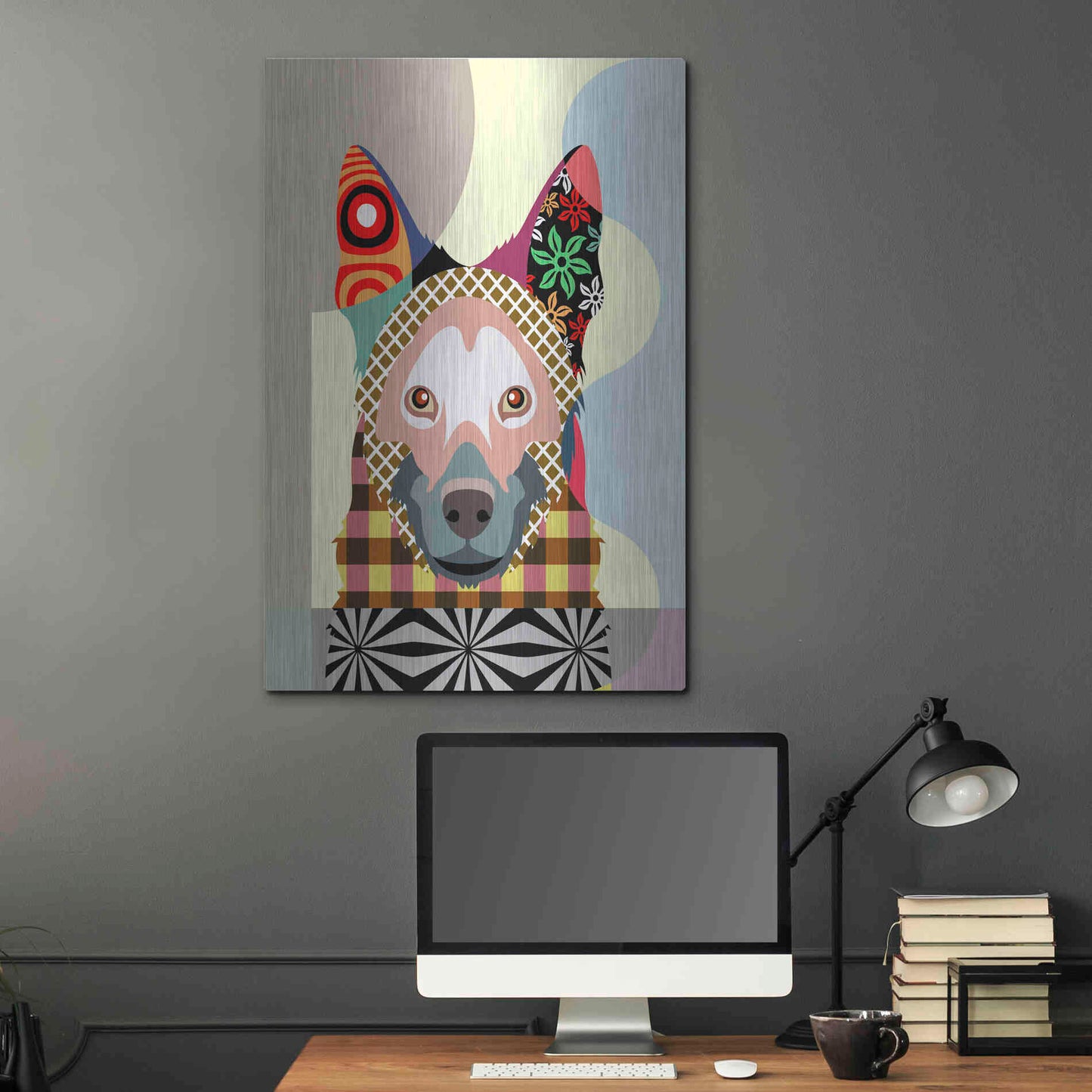 Luxe Metal Art 'German Shepherd' by Lanre Adefioyue, Metal Wall Art,24x36