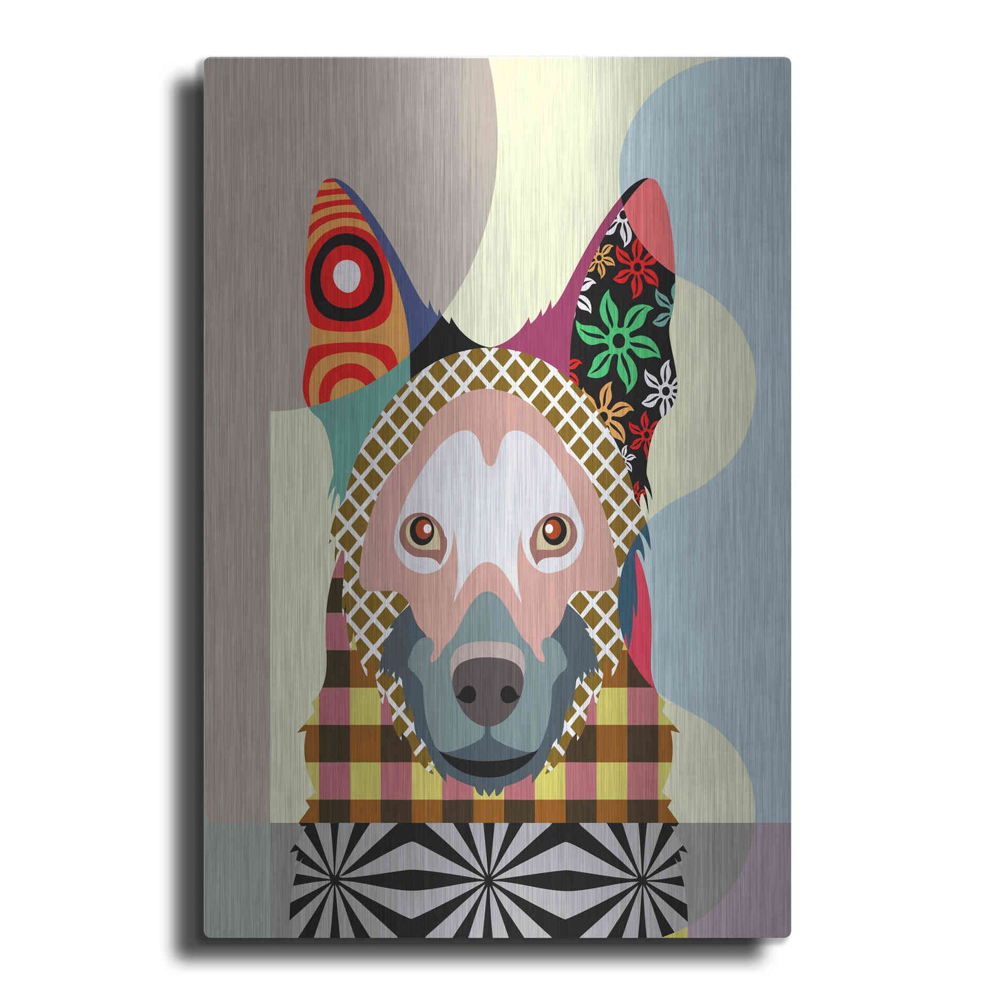 Luxe Metal Art 'German Shepherd' by Lanre Adefioyue, Metal Wall Art