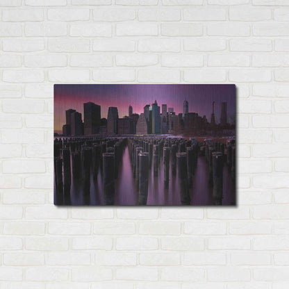 Luxe Metal Art 'Manhattan Glow' by Katherine Gendreau, Metal Wall Art,36x24