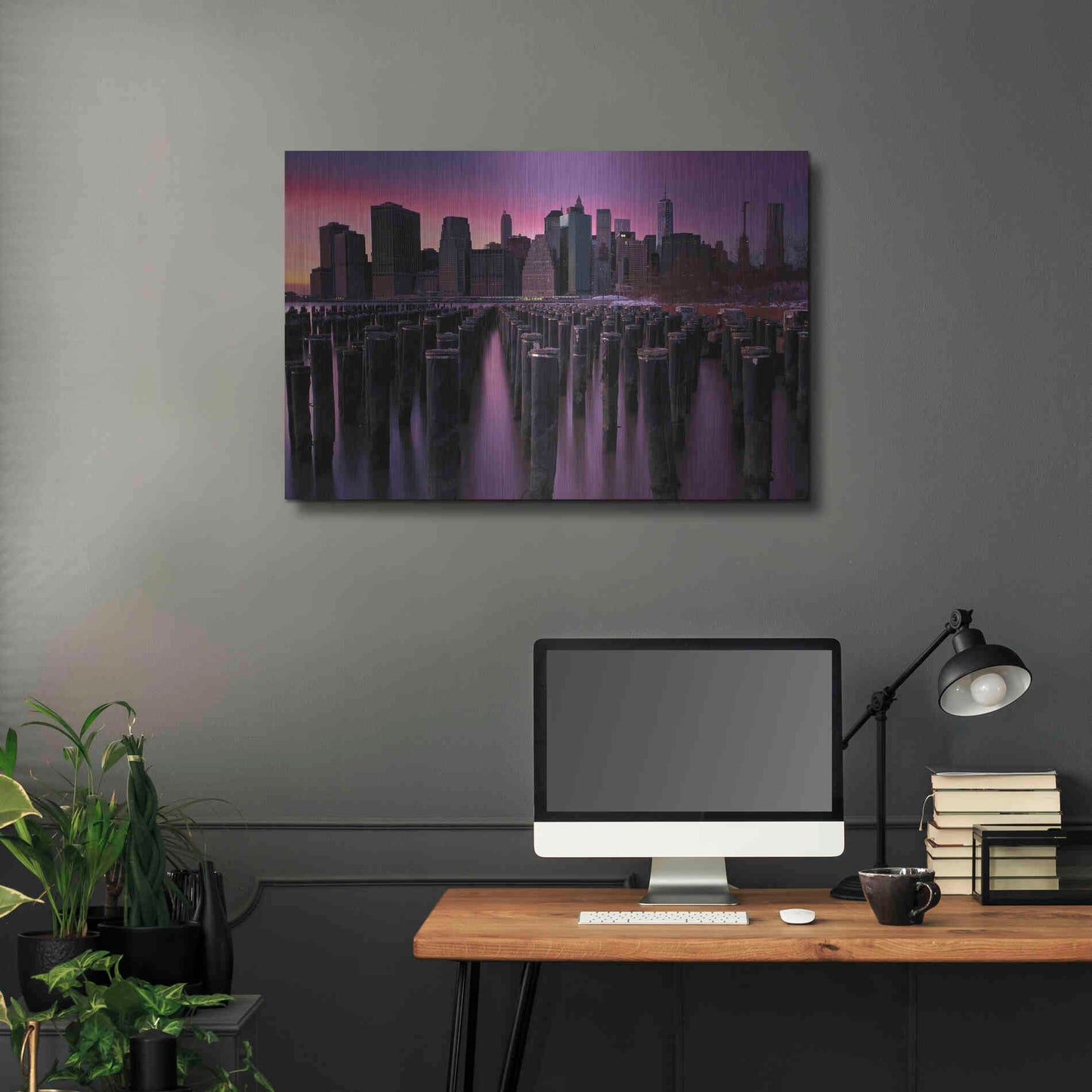 Luxe Metal Art 'Manhattan Glow' by Katherine Gendreau, Metal Wall Art,36x24