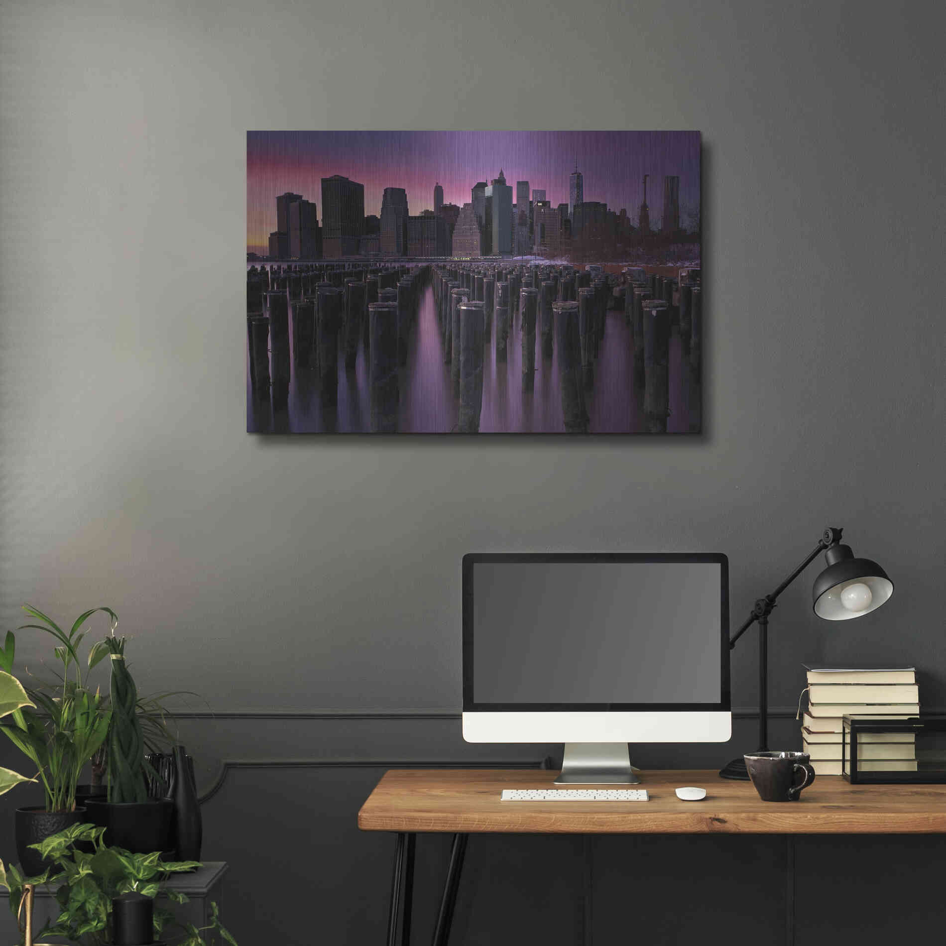 Luxe Metal Art 'Manhattan Glow' by Katherine Gendreau, Metal Wall Art,36x24