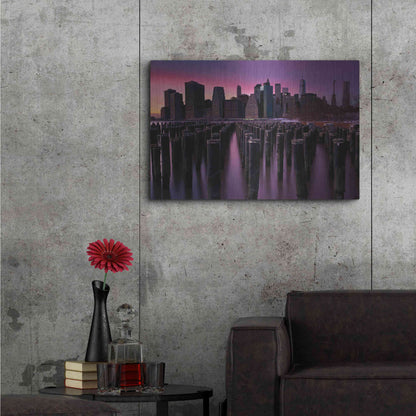 Luxe Metal Art 'Manhattan Glow' by Katherine Gendreau, Metal Wall Art,36x24