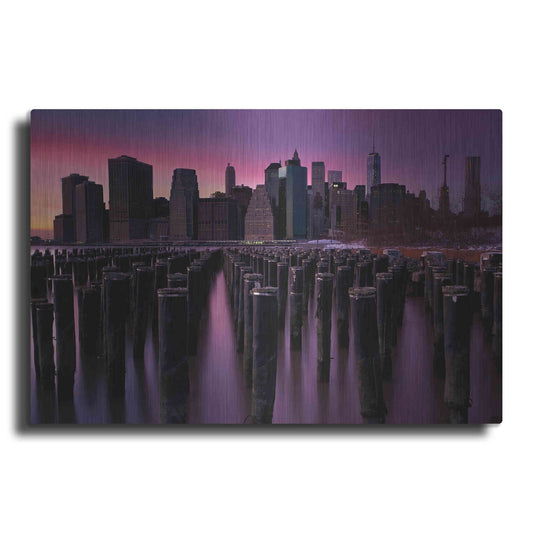 Luxe Metal Art 'Manhattan Glow' by Katherine Gendreau, Metal Wall Art