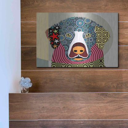 Luxe Metal Art 'Golden Retriever' by Lanre Adefioyue, Metal Wall Art,16x12