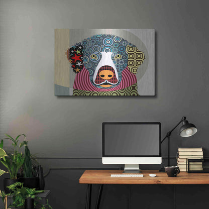 Luxe Metal Art 'Golden Retriever' by Lanre Adefioyue, Metal Wall Art,36x24