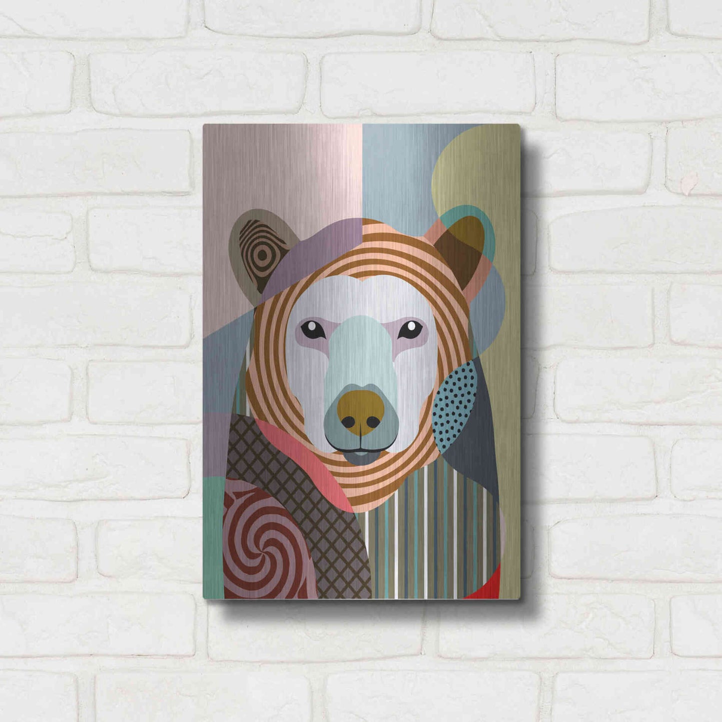 Luxe Metal Art 'Hunting Polar Bear' by Lanre Adefioyue, Metal Wall Art,12x16