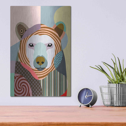 Luxe Metal Art 'Hunting Polar Bear' by Lanre Adefioyue, Metal Wall Art,12x16