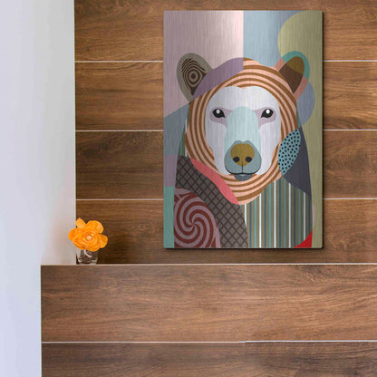 Luxe Metal Art 'Hunting Polar Bear' by Lanre Adefioyue, Metal Wall Art,12x16