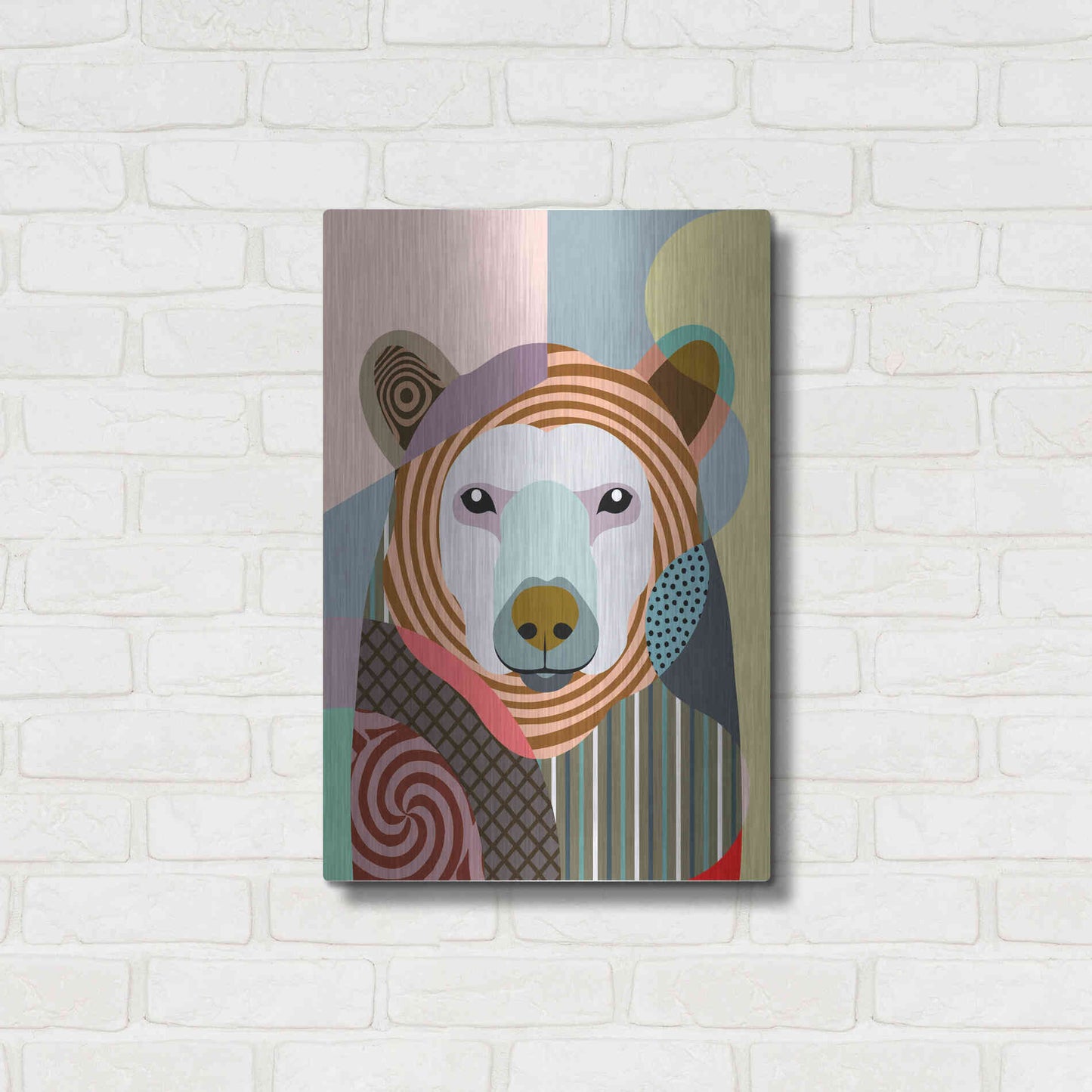 Luxe Metal Art 'Hunting Polar Bear' by Lanre Adefioyue, Metal Wall Art,16x24