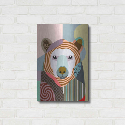 Luxe Metal Art 'Hunting Polar Bear' by Lanre Adefioyue, Metal Wall Art,16x24