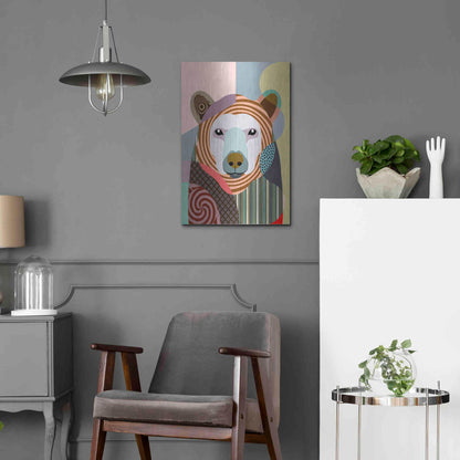 Luxe Metal Art 'Hunting Polar Bear' by Lanre Adefioyue, Metal Wall Art,16x24