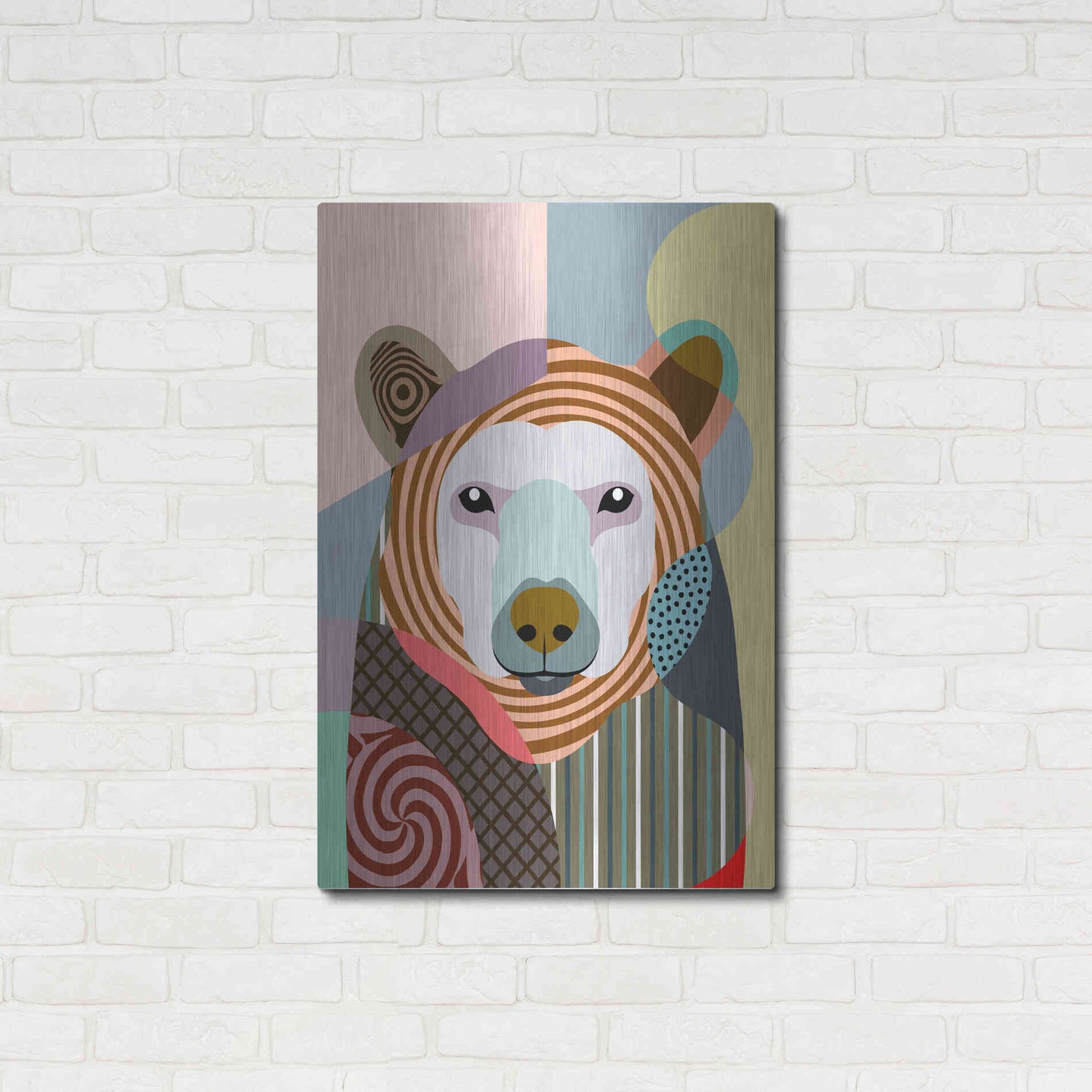 Luxe Metal Art 'Hunting Polar Bear' by Lanre Adefioyue, Metal Wall Art,24x36