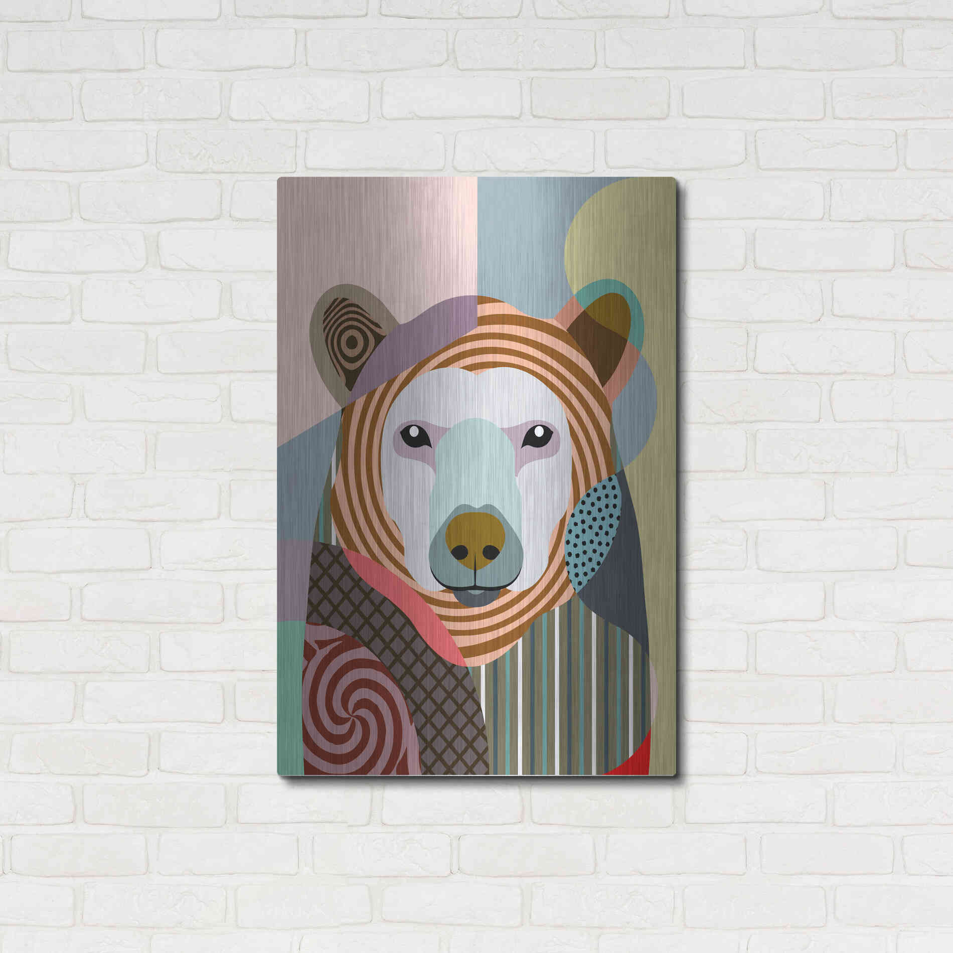 Luxe Metal Art 'Hunting Polar Bear' by Lanre Adefioyue, Metal Wall Art,24x36