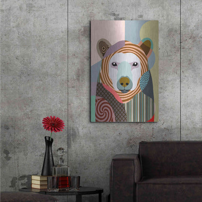 Luxe Metal Art 'Hunting Polar Bear' by Lanre Adefioyue, Metal Wall Art,24x36