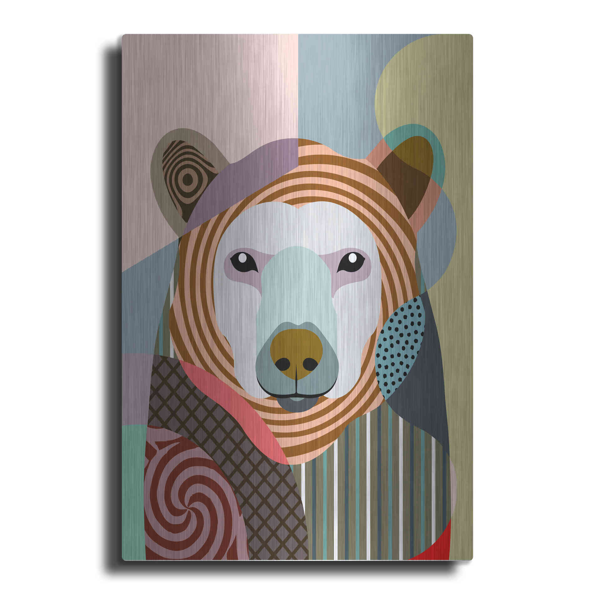 Luxe Metal Art 'Hunting Polar Bear' by Lanre Adefioyue, Metal Wall Art