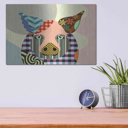 Luxe Metal Art 'Piggy' by Lanre Adefioyue, Metal Wall Art,16x12