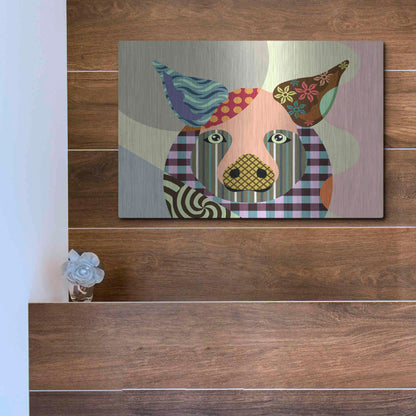 Luxe Metal Art 'Piggy' by Lanre Adefioyue, Metal Wall Art,16x12