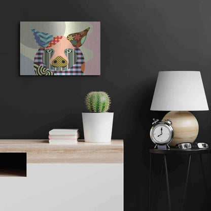 Luxe Metal Art 'Piggy' by Lanre Adefioyue, Metal Wall Art,24x16