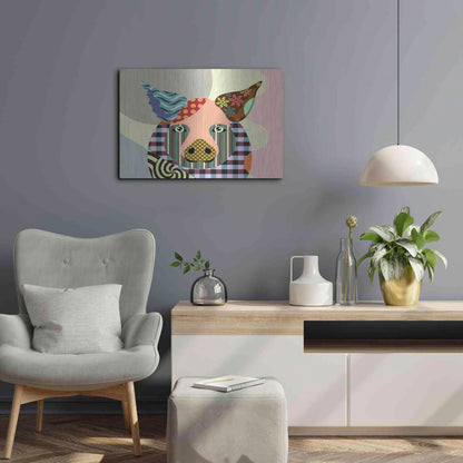 Luxe Metal Art 'Piggy' by Lanre Adefioyue, Metal Wall Art,24x16