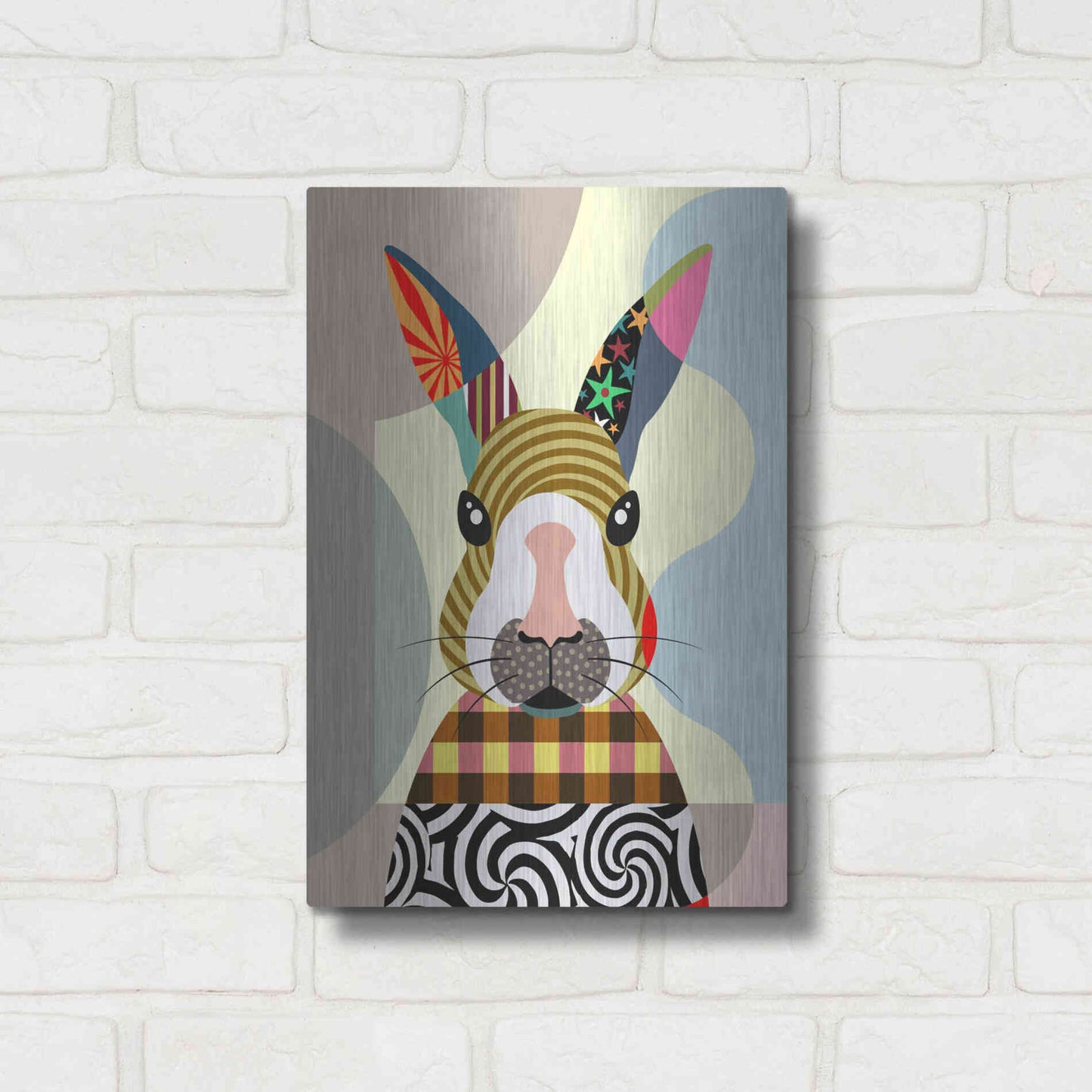 Luxe Metal Art 'Sexy Bunny' by Lanre Adefioyue, Metal Wall Art,12x16