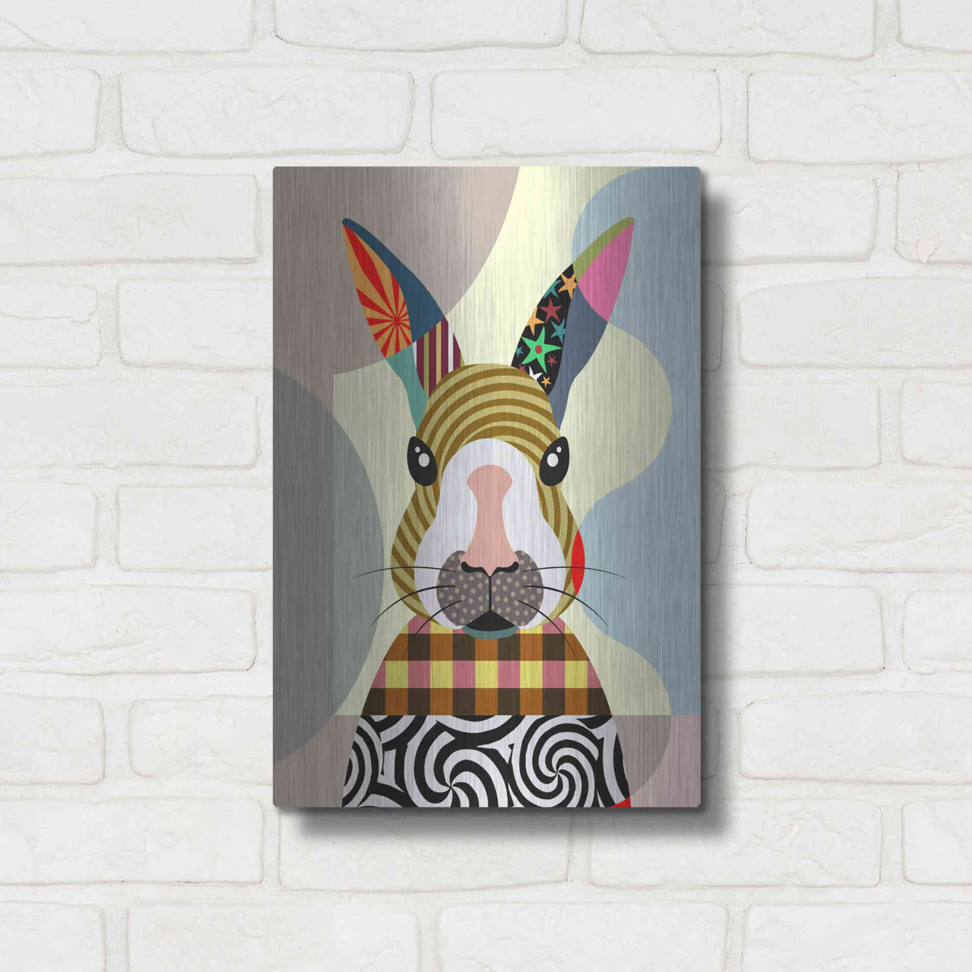 Luxe Metal Art 'Sexy Bunny' by Lanre Adefioyue, Metal Wall Art,12x16