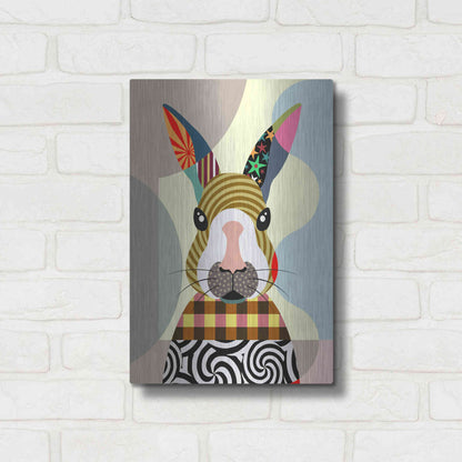 Luxe Metal Art 'Sexy Bunny' by Lanre Adefioyue, Metal Wall Art,12x16