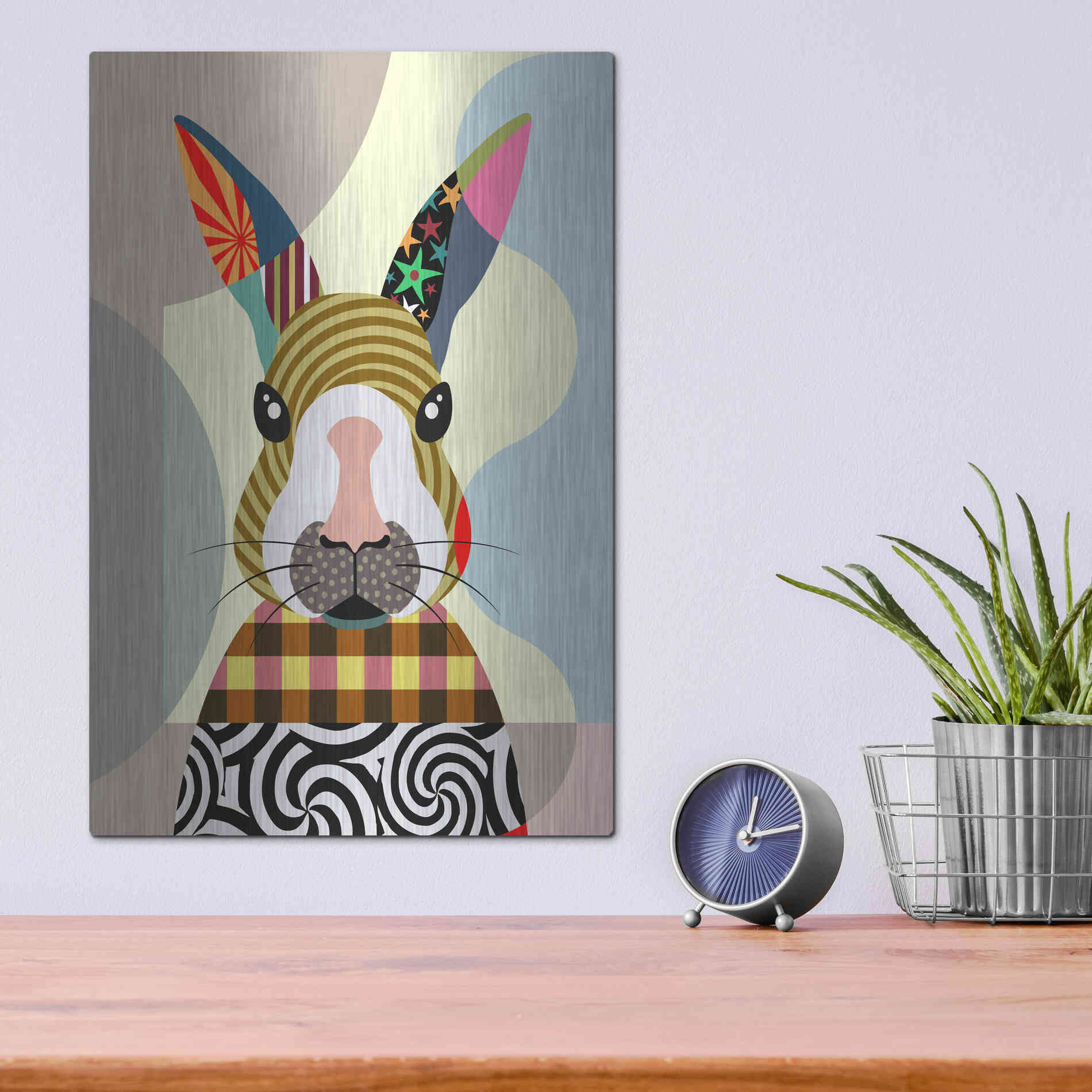 Luxe Metal Art 'Sexy Bunny' by Lanre Adefioyue, Metal Wall Art,12x16