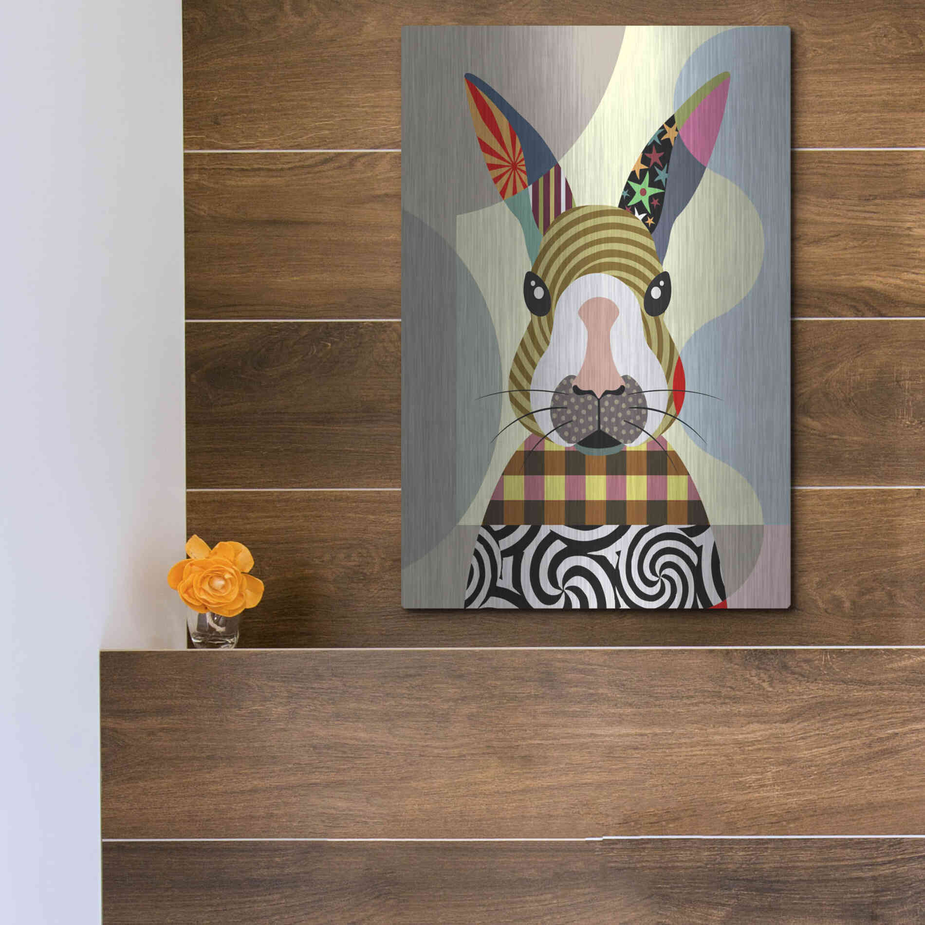 Luxe Metal Art 'Sexy Bunny' by Lanre Adefioyue, Metal Wall Art,12x16