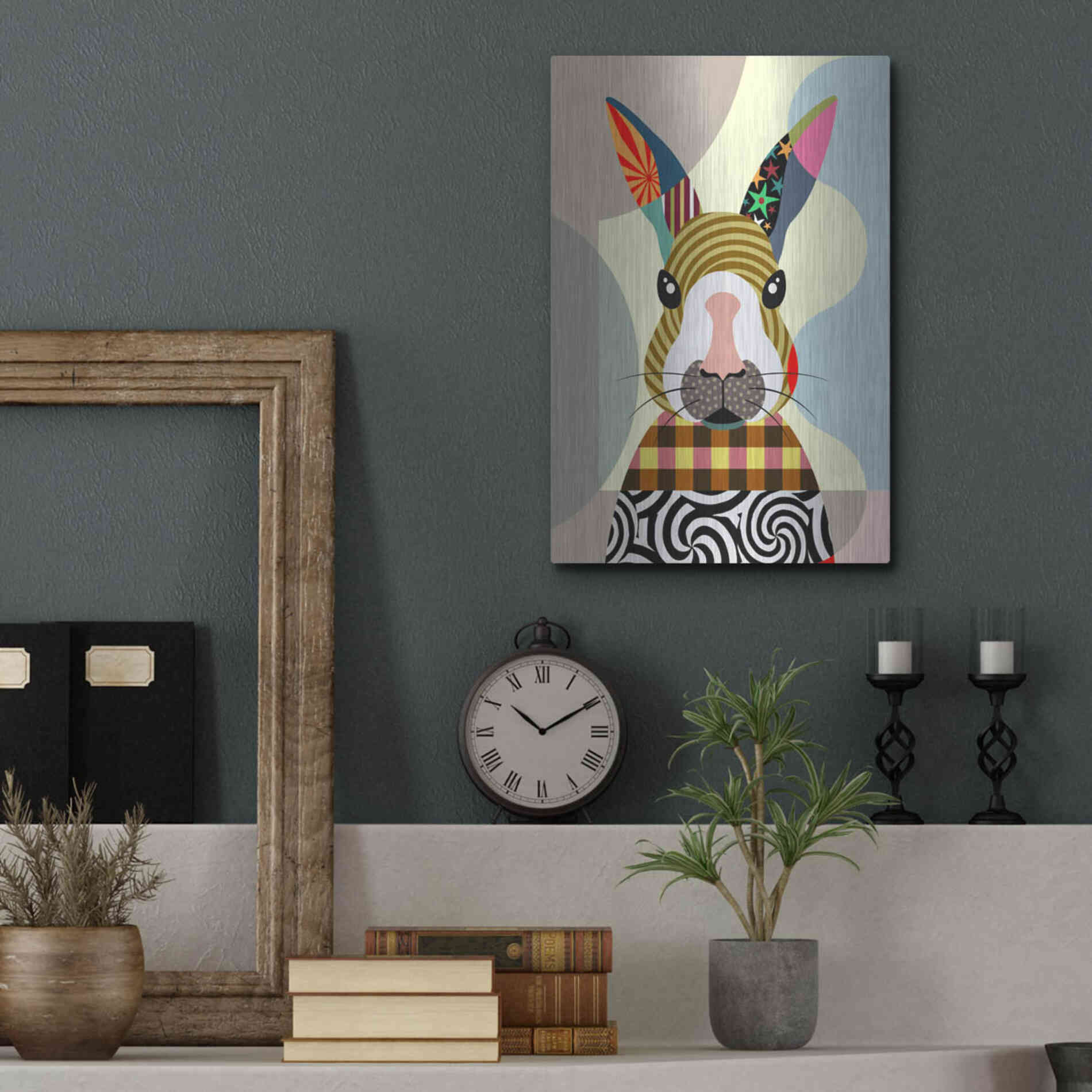 Luxe Metal Art 'Sexy Bunny' by Lanre Adefioyue, Metal Wall Art,12x16
