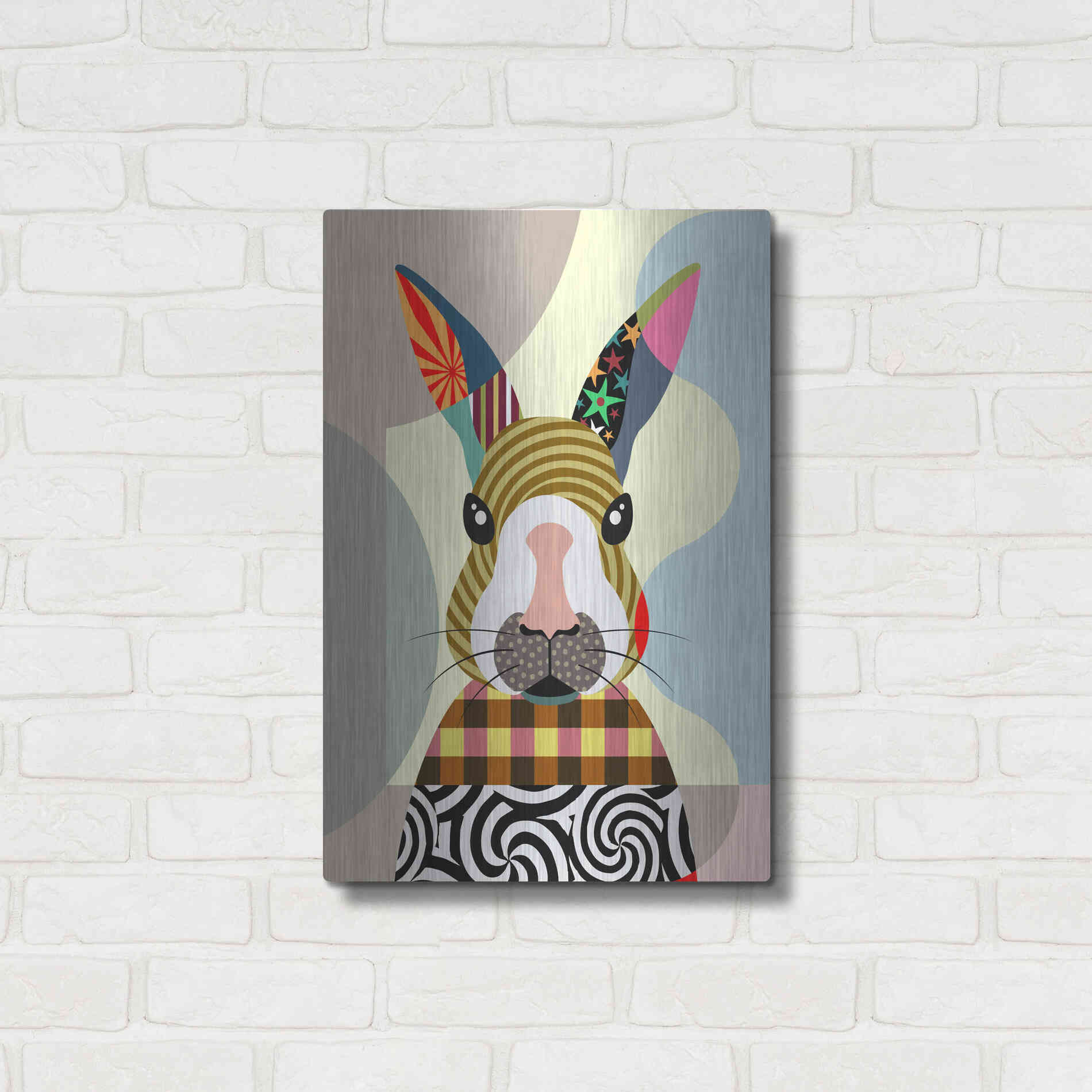 Luxe Metal Art 'Sexy Bunny' by Lanre Adefioyue, Metal Wall Art,16x24