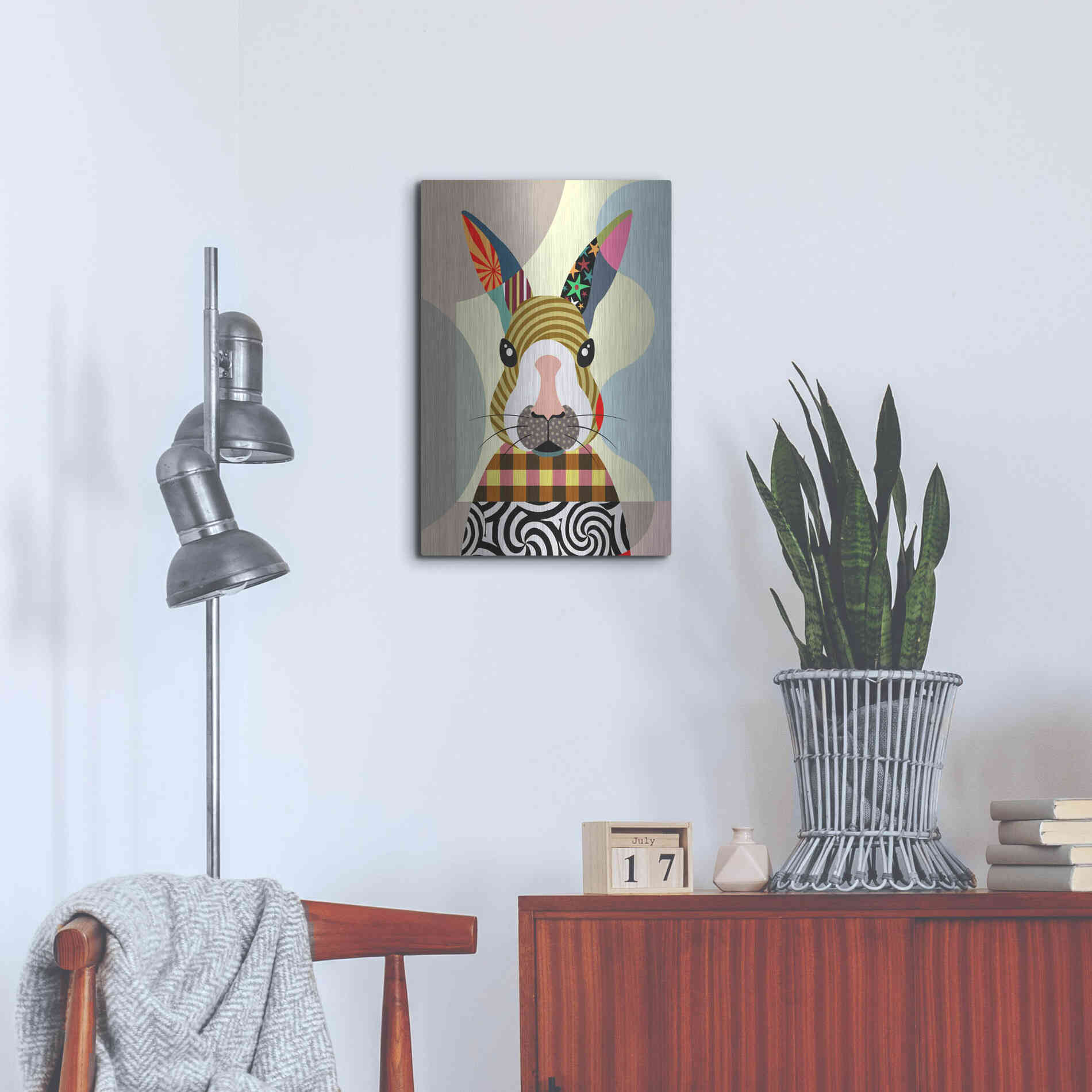 Luxe Metal Art 'Sexy Bunny' by Lanre Adefioyue, Metal Wall Art,16x24