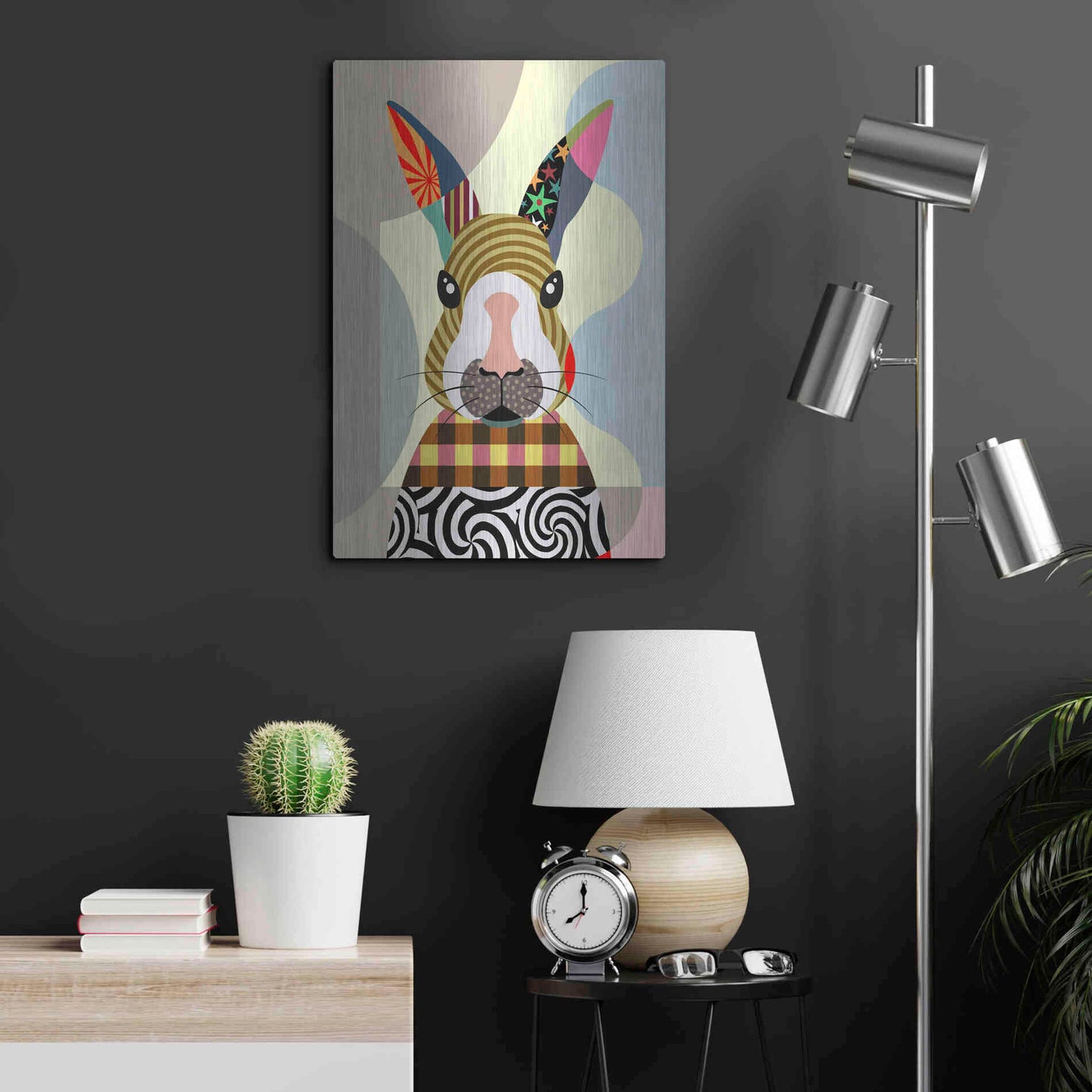 Luxe Metal Art 'Sexy Bunny' by Lanre Adefioyue, Metal Wall Art,16x24