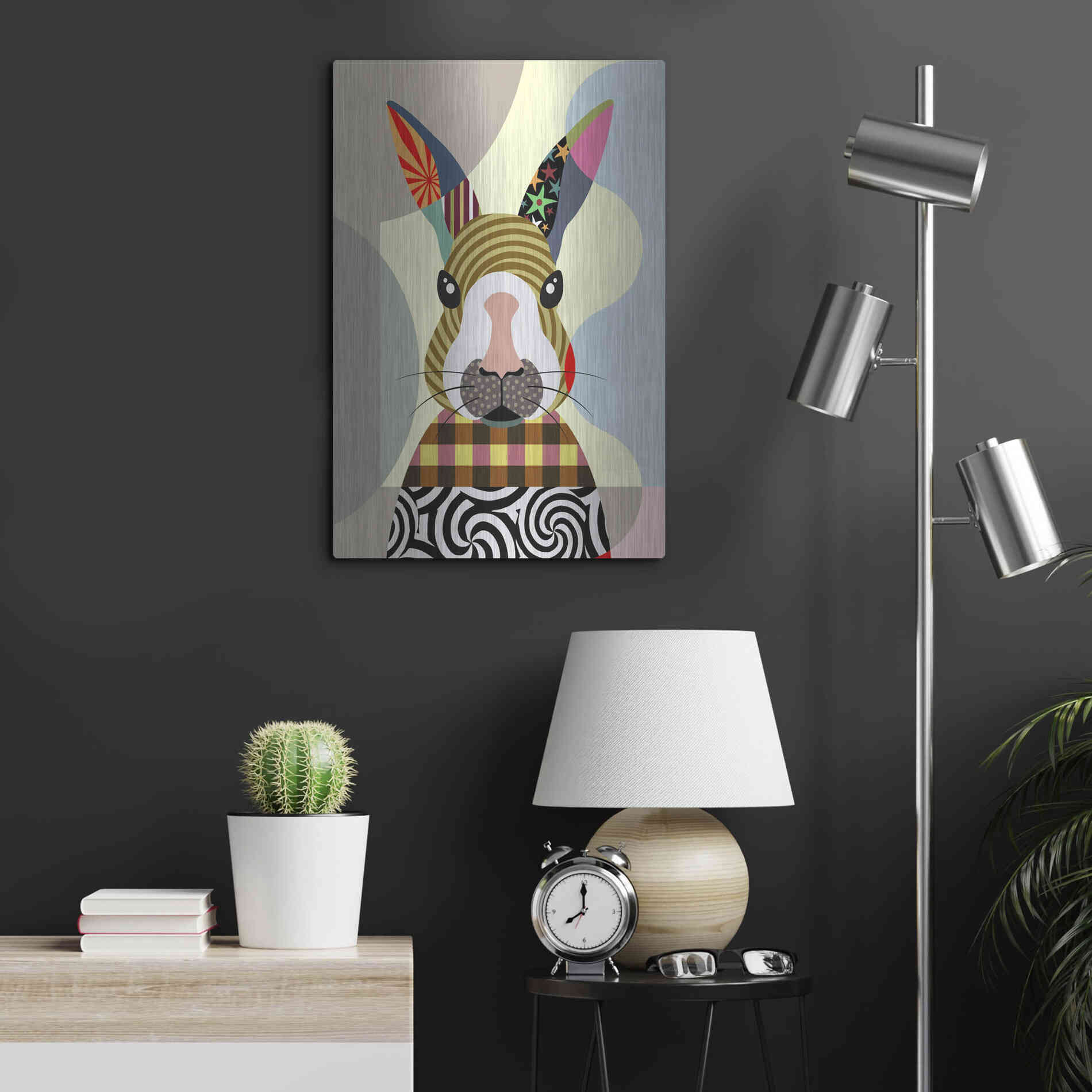 Luxe Metal Art 'Sexy Bunny' by Lanre Adefioyue, Metal Wall Art,16x24