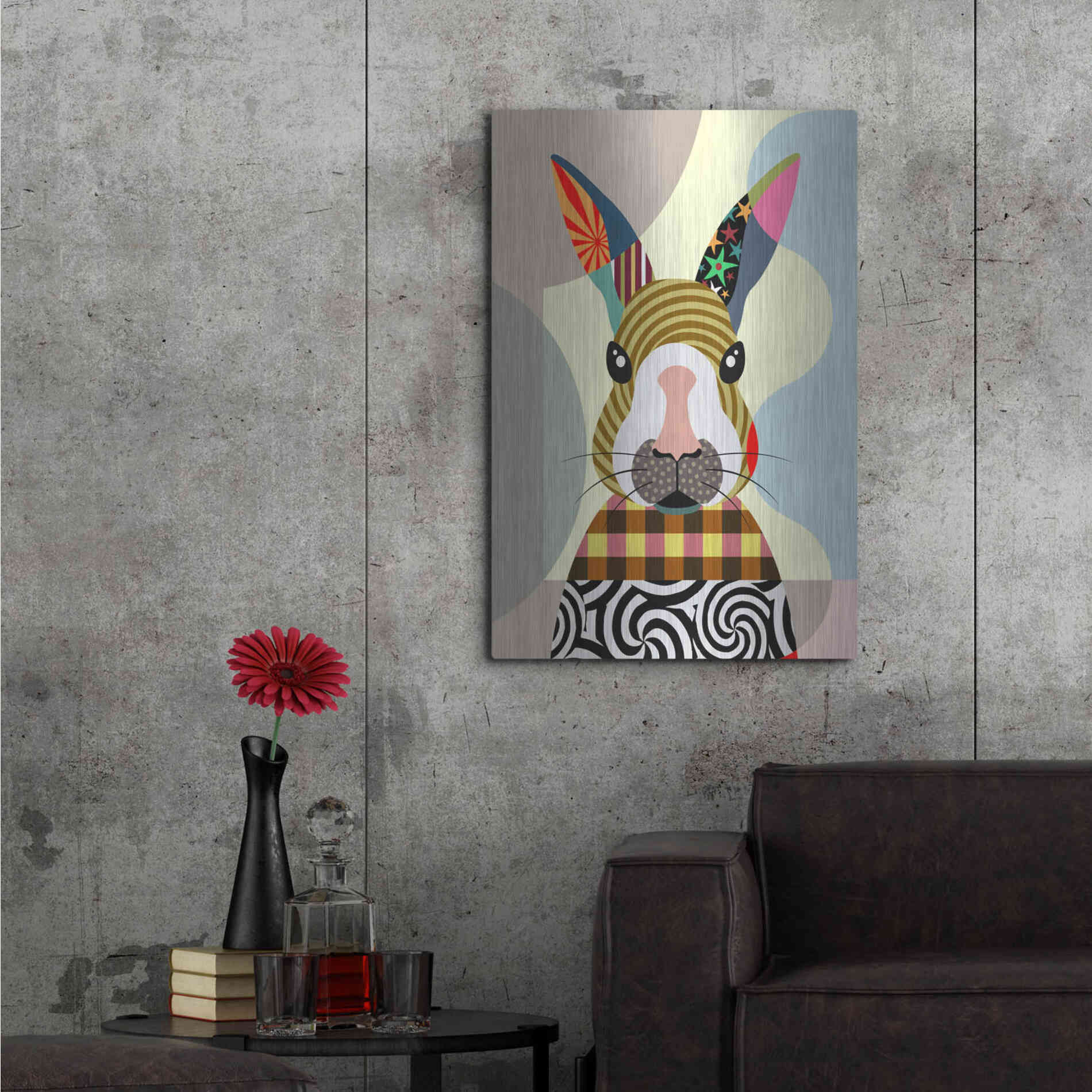 Luxe Metal Art 'Sexy Bunny' by Lanre Adefioyue, Metal Wall Art,24x36