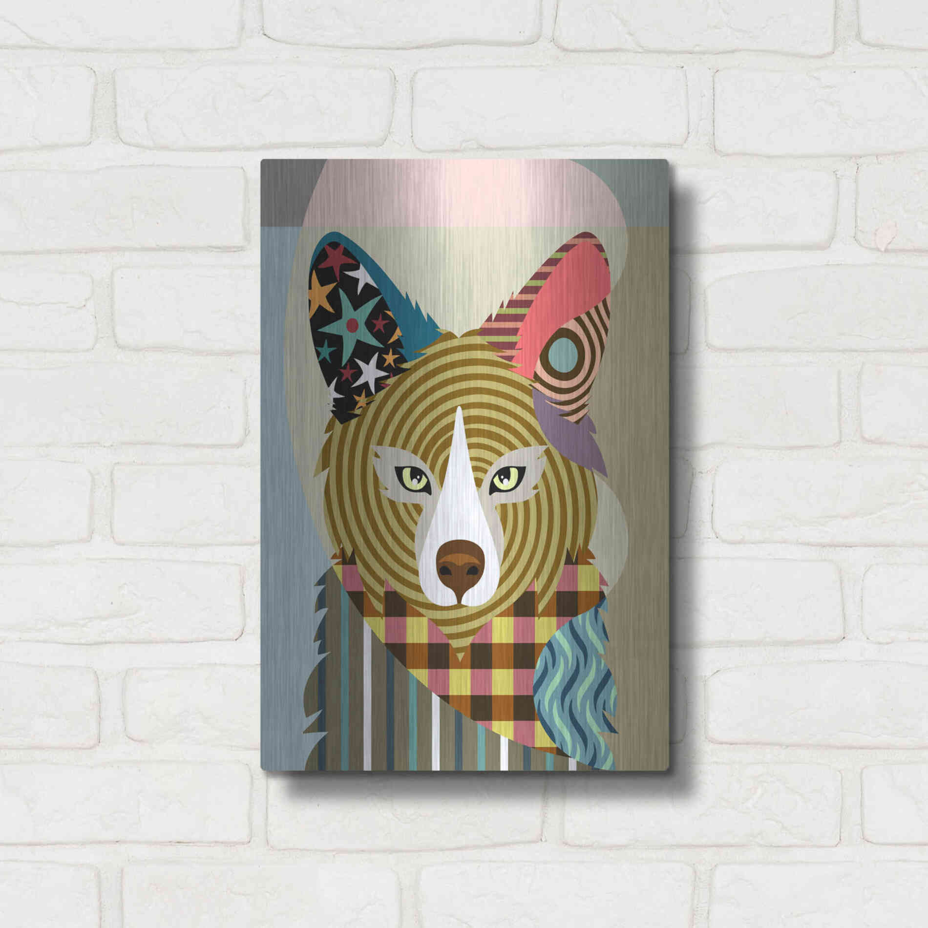 Luxe Metal Art 'Sly as a Fox' by Lanre Adefioyue, Metal Wall Art,12x16