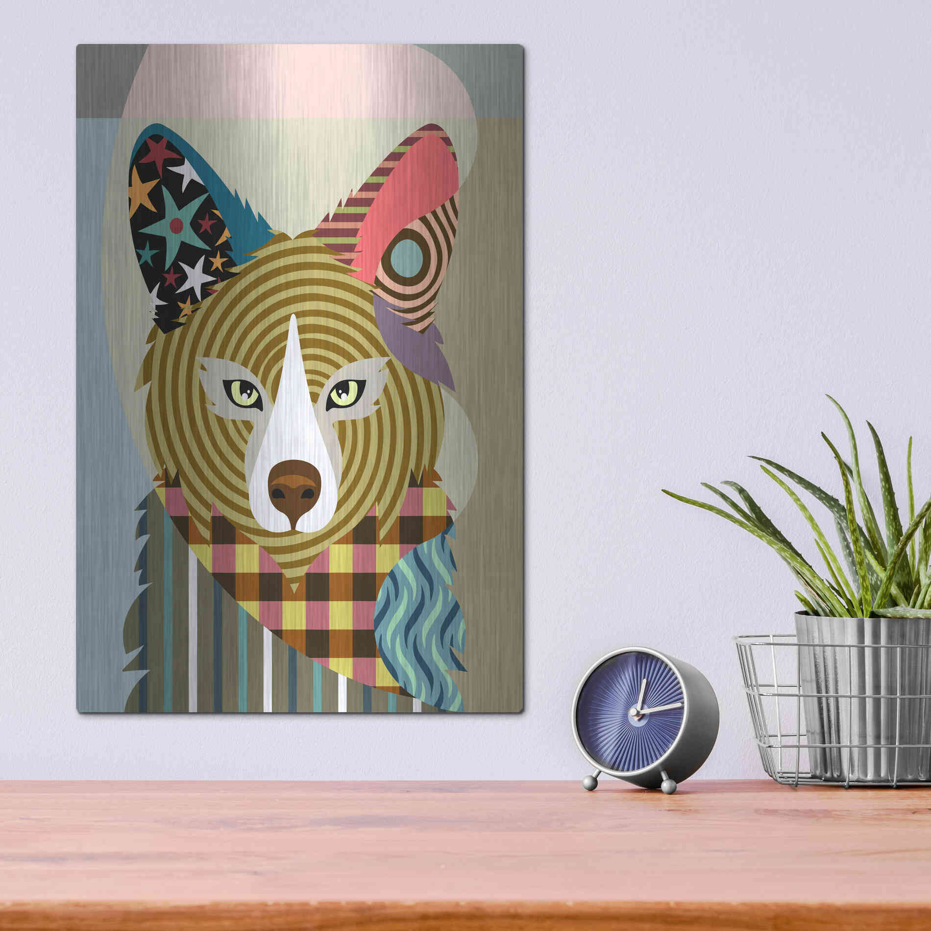 Luxe Metal Art 'Sly as a Fox' by Lanre Adefioyue, Metal Wall Art,12x16