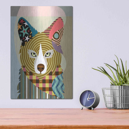 Luxe Metal Art 'Sly as a Fox' by Lanre Adefioyue, Metal Wall Art,12x16