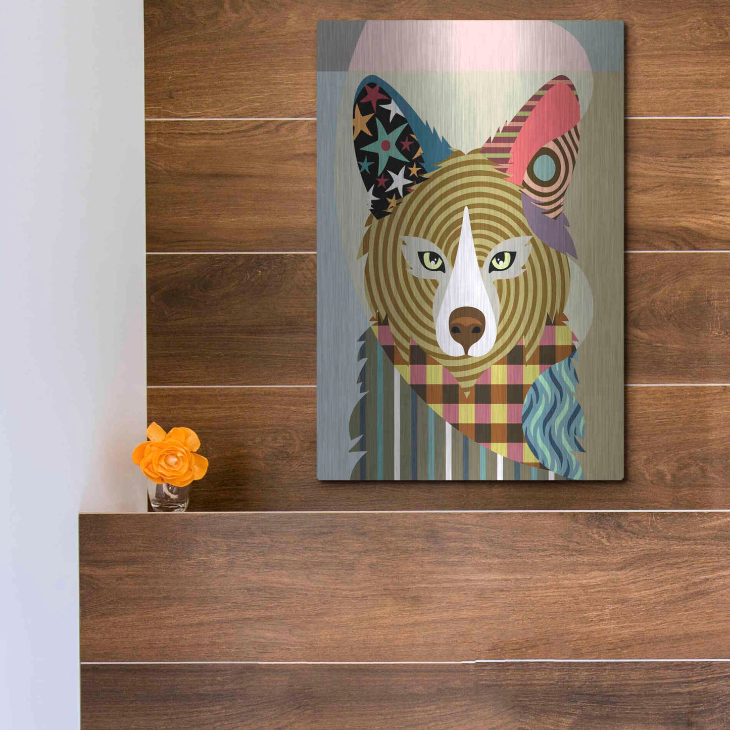 Luxe Metal Art 'Sly as a Fox' by Lanre Adefioyue, Metal Wall Art,12x16