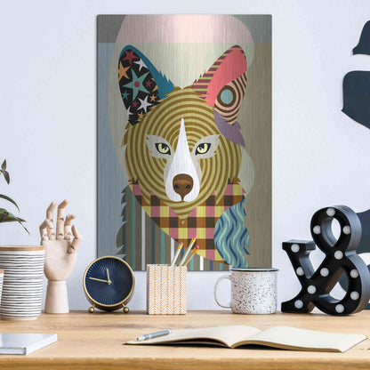 Luxe Metal Art 'Sly as a Fox' by Lanre Adefioyue, Metal Wall Art,12x16