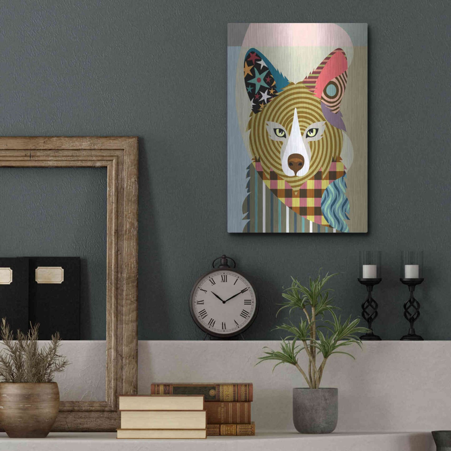 Luxe Metal Art 'Sly as a Fox' by Lanre Adefioyue, Metal Wall Art,12x16