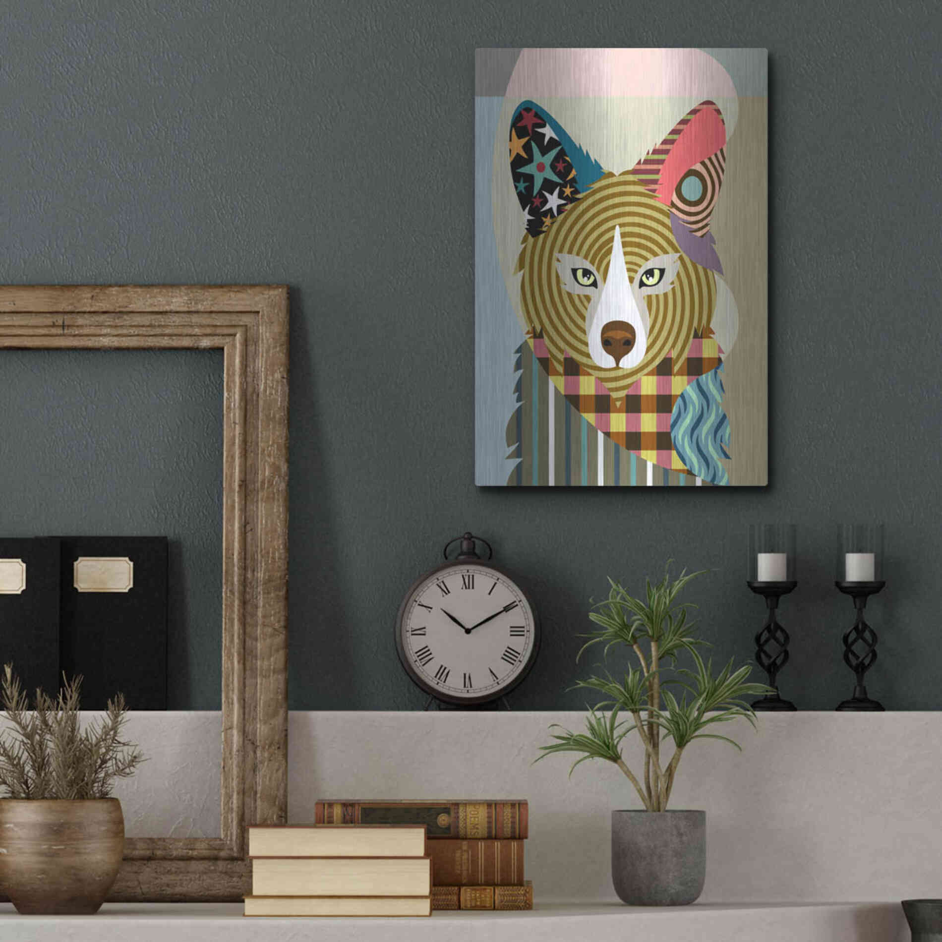 Luxe Metal Art 'Sly as a Fox' by Lanre Adefioyue, Metal Wall Art,12x16