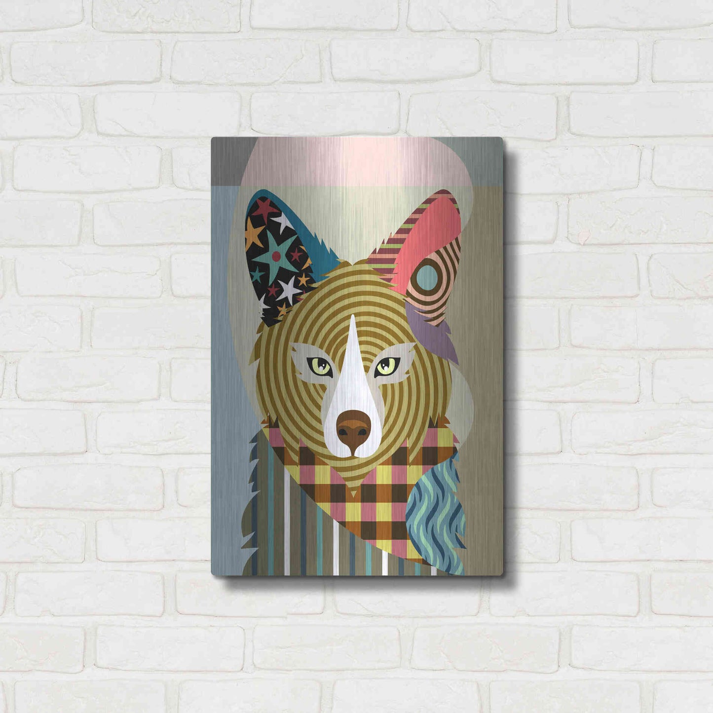 Luxe Metal Art 'Sly as a Fox' by Lanre Adefioyue, Metal Wall Art,16x24