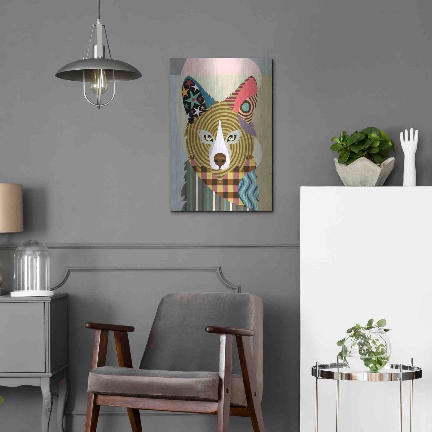 Luxe Metal Art 'Sly as a Fox' by Lanre Adefioyue, Metal Wall Art,16x24
