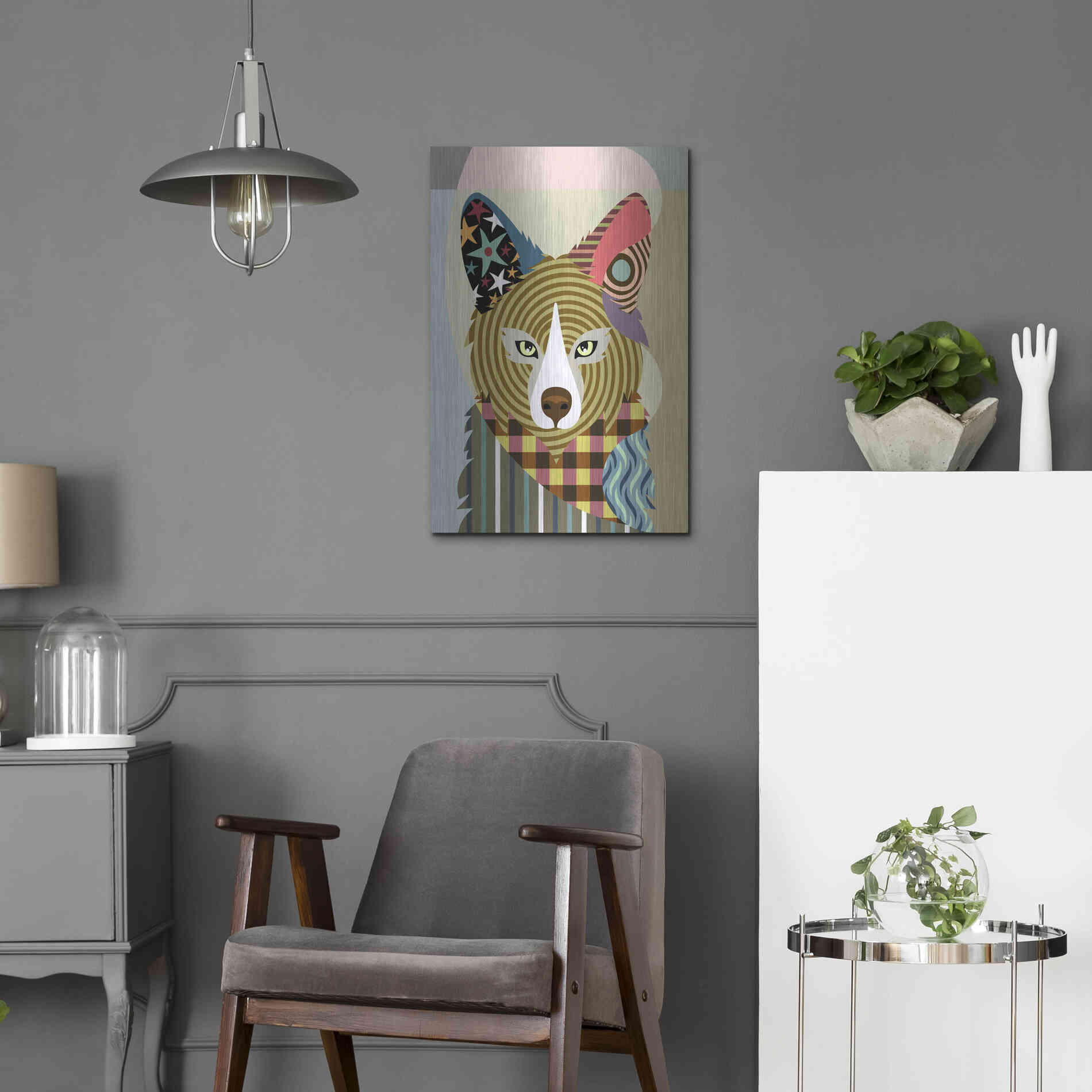 Luxe Metal Art 'Sly as a Fox' by Lanre Adefioyue, Metal Wall Art,16x24