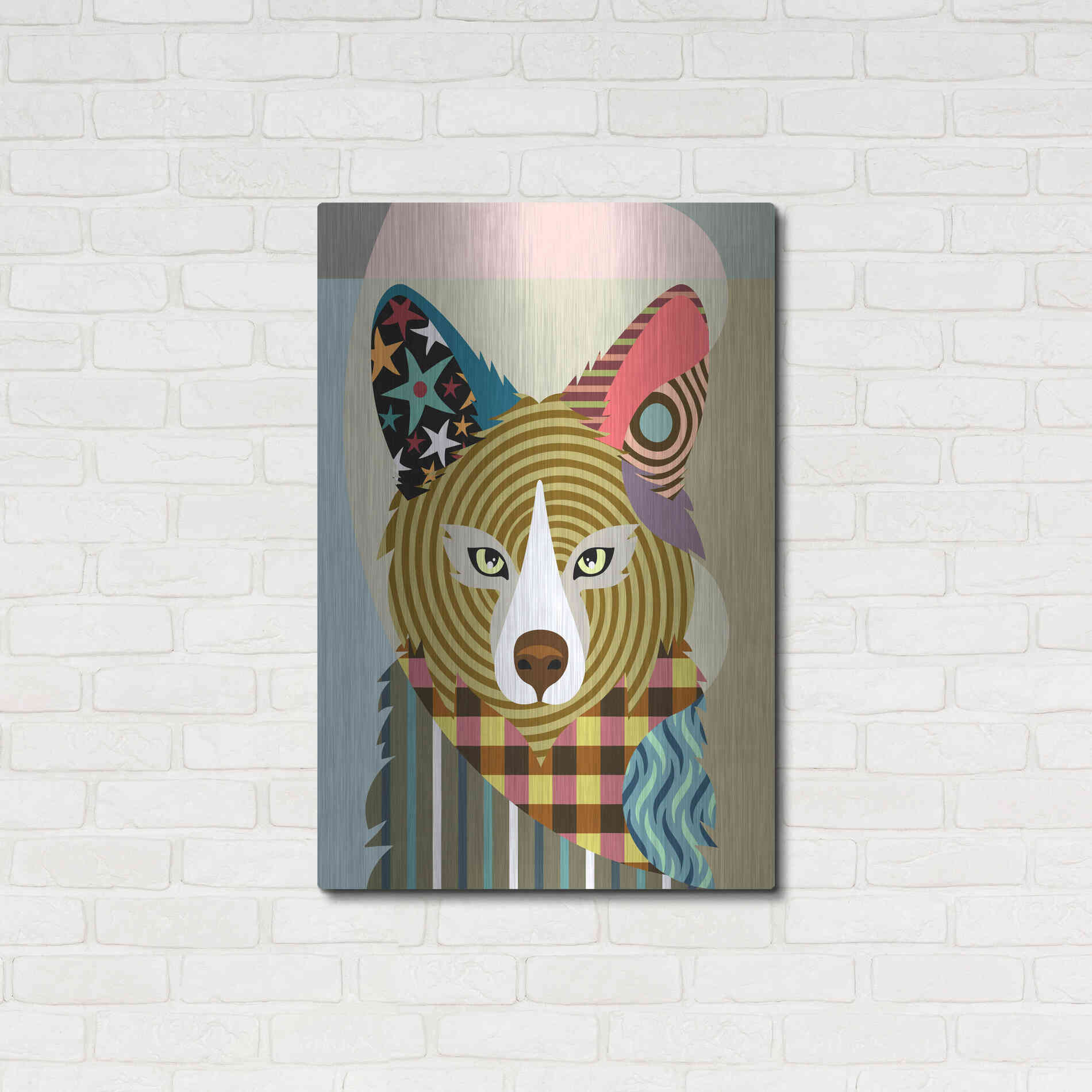 Luxe Metal Art 'Sly as a Fox' by Lanre Adefioyue, Metal Wall Art,24x36