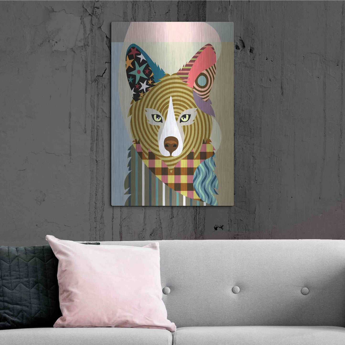 Luxe Metal Art 'Sly as a Fox' by Lanre Adefioyue, Metal Wall Art,24x36