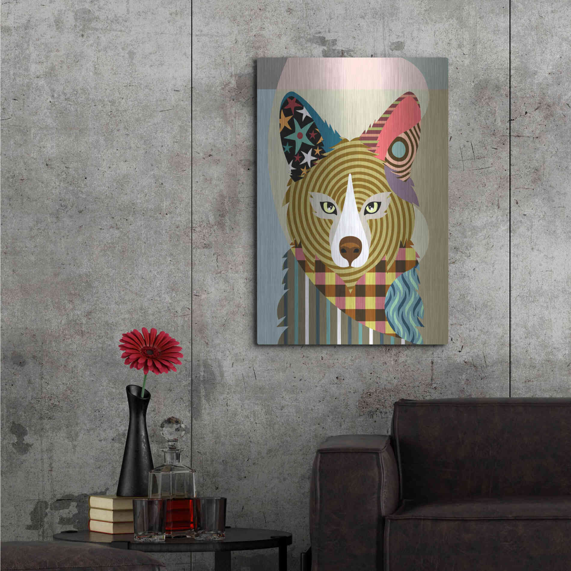 Luxe Metal Art 'Sly as a Fox' by Lanre Adefioyue, Metal Wall Art,24x36