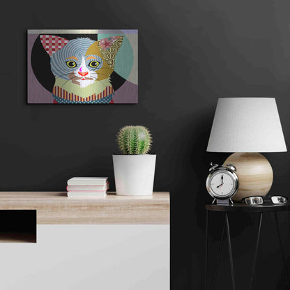 Luxe Metal Art 'Spectrum Cat' by Lanre Adefioyue, Metal Wall Art,24x16
