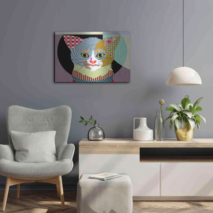 Luxe Metal Art 'Spectrum Cat' by Lanre Adefioyue, Metal Wall Art,24x16